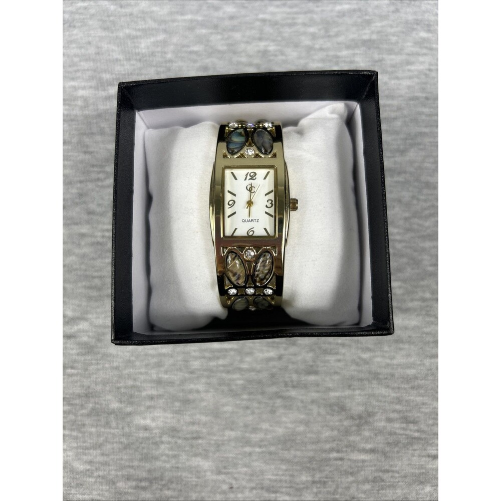GOLD COAST Ladies Goldtone Quartz Watch With Inset Crystals, No Battery - Picture 13 of 15